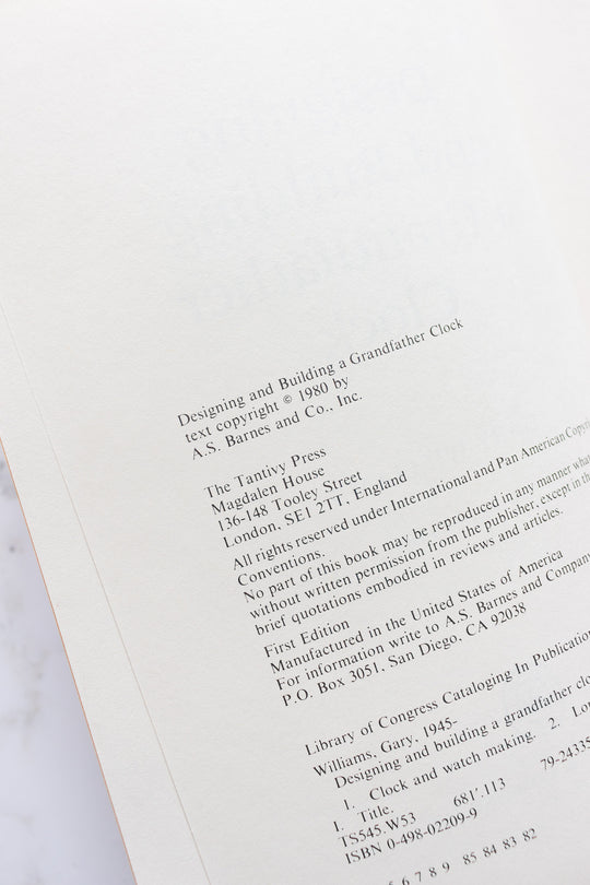 "designing and building a grandfather clock" book