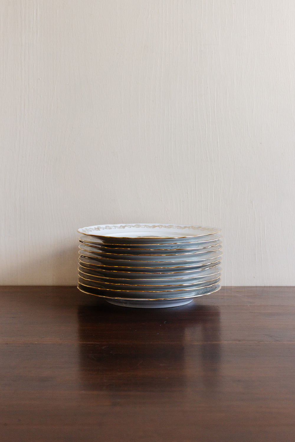 midcentury french compagnie nationale de porcelaine fish plates, set of 11