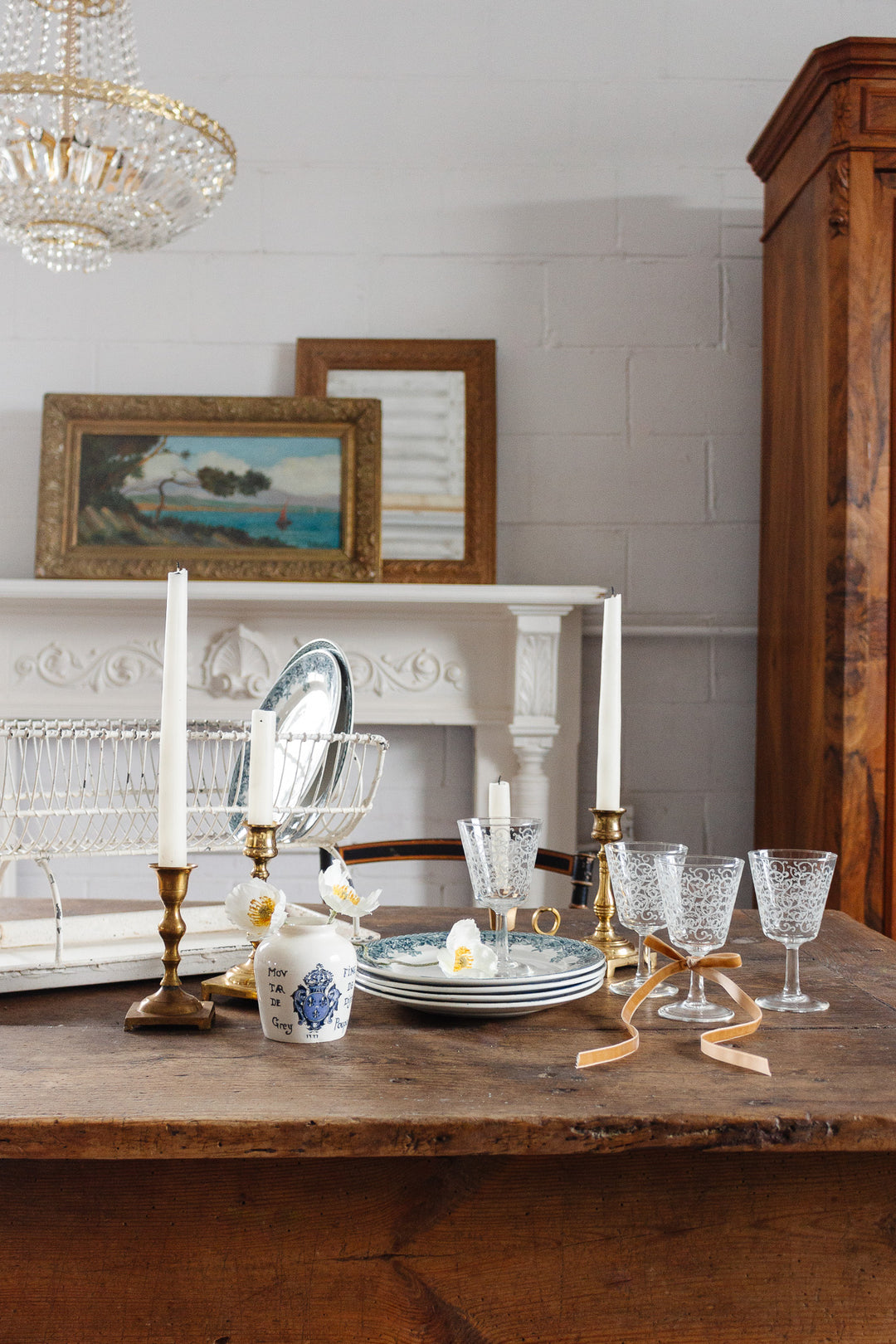 rare turn of the century French wire dish drying rack