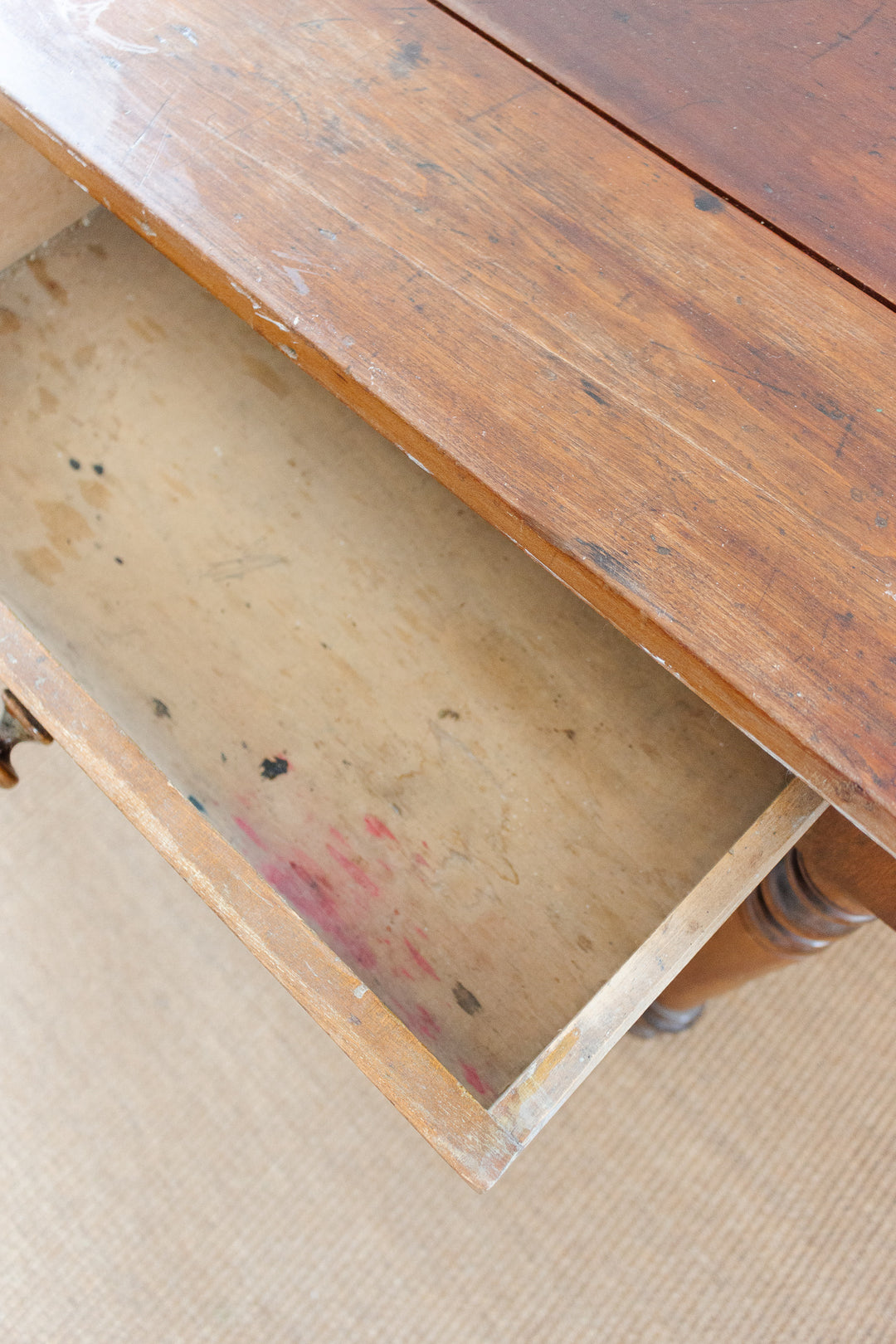 antique oak harvest farm table