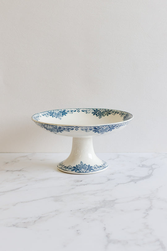 antique french longwy "tunis" compotier