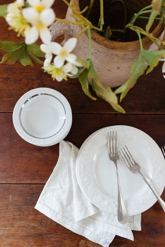 vintage Thomas lanzette platinum edge bowls, set of 6