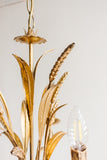 vintage Italian gilt foliate “golden wheat” chandelier