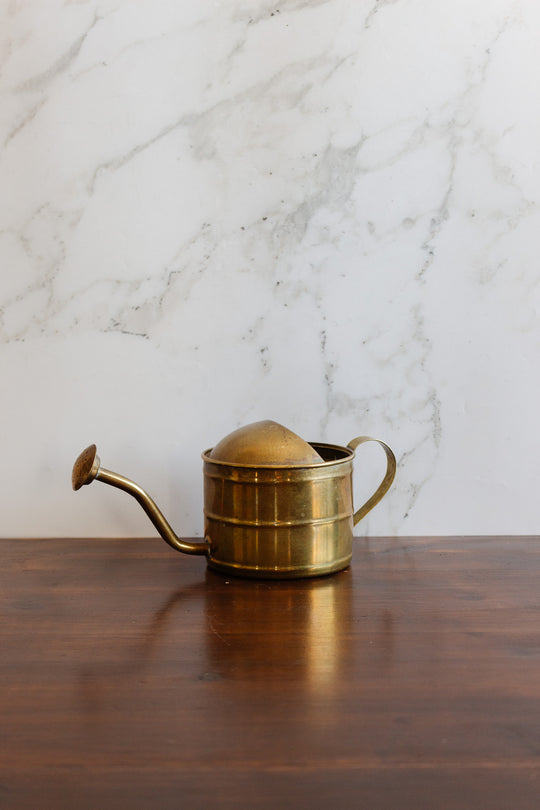 vintage french petite brass watering can