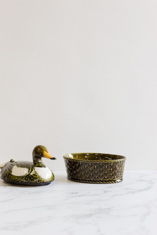 vintage geo "barbotine" duck tureen