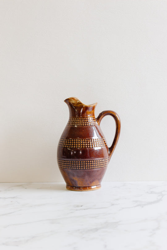 vintage french stoneware pitcher i