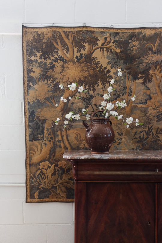 vintage french verdure tapestry panel