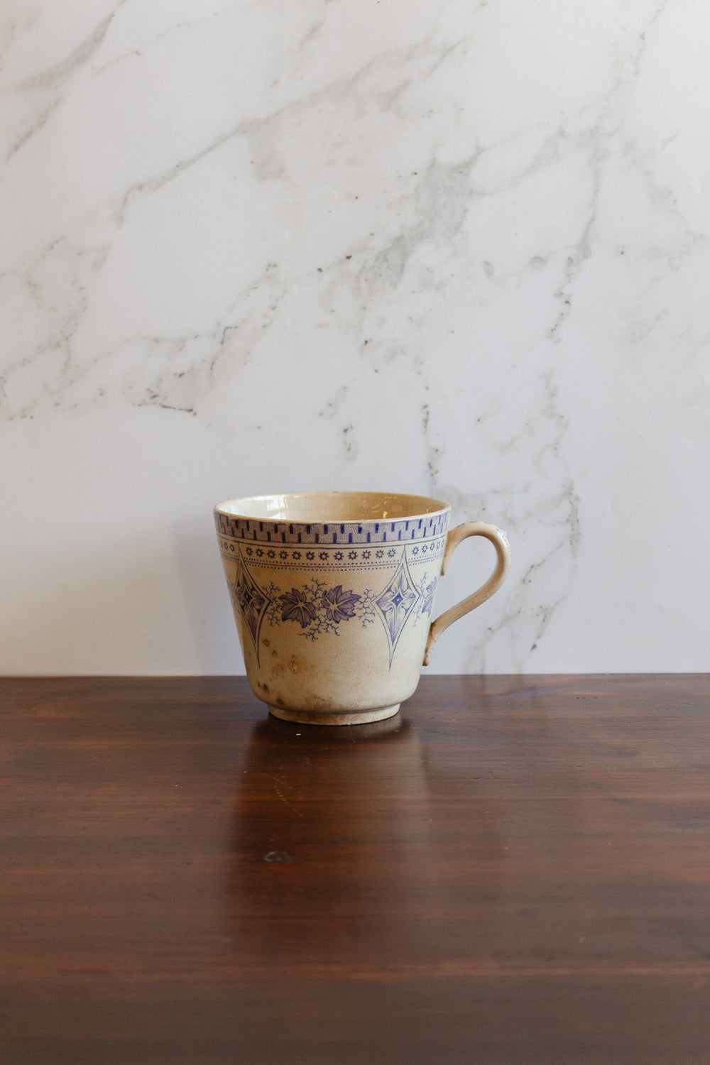 rare 1850s Choisy-le-Roi extra large antique transferware mug