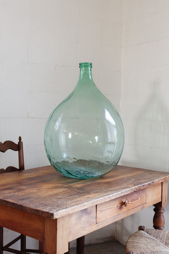 vintage french blue green demijohn