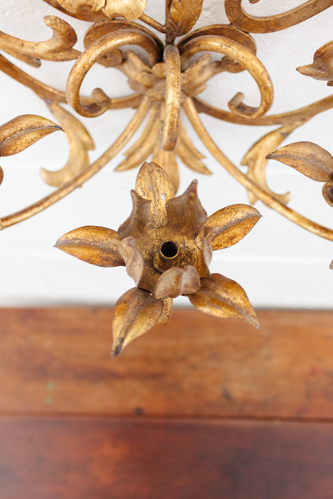 pair of midcentury italian gilt foliate florentine sconces