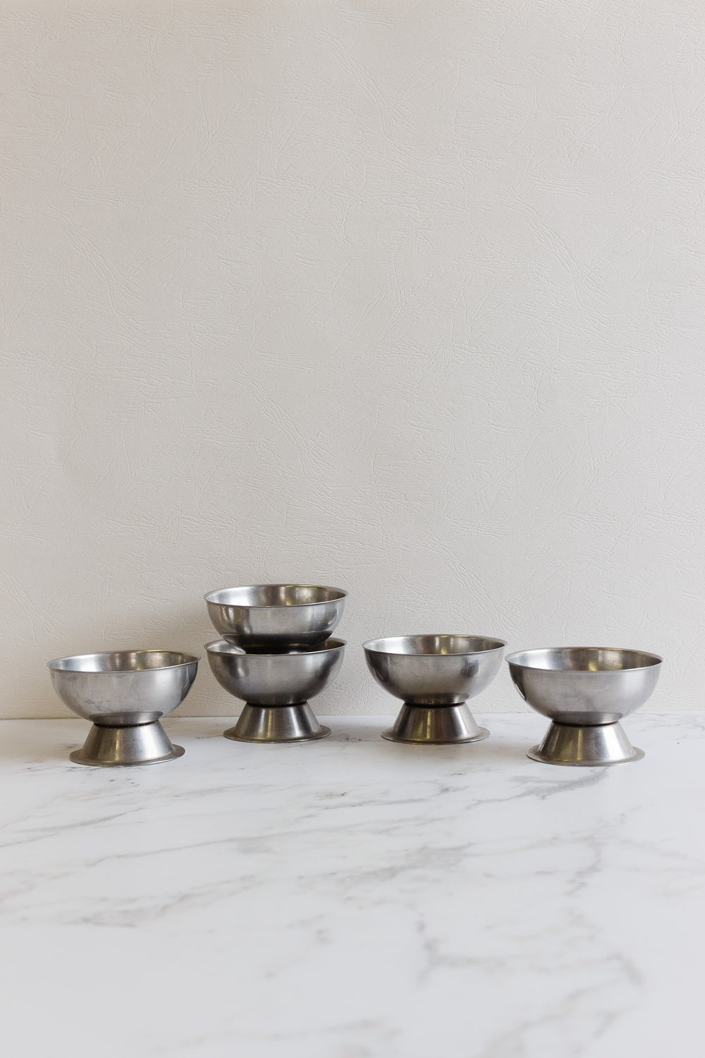 vintage french ice cream cups, set of 5