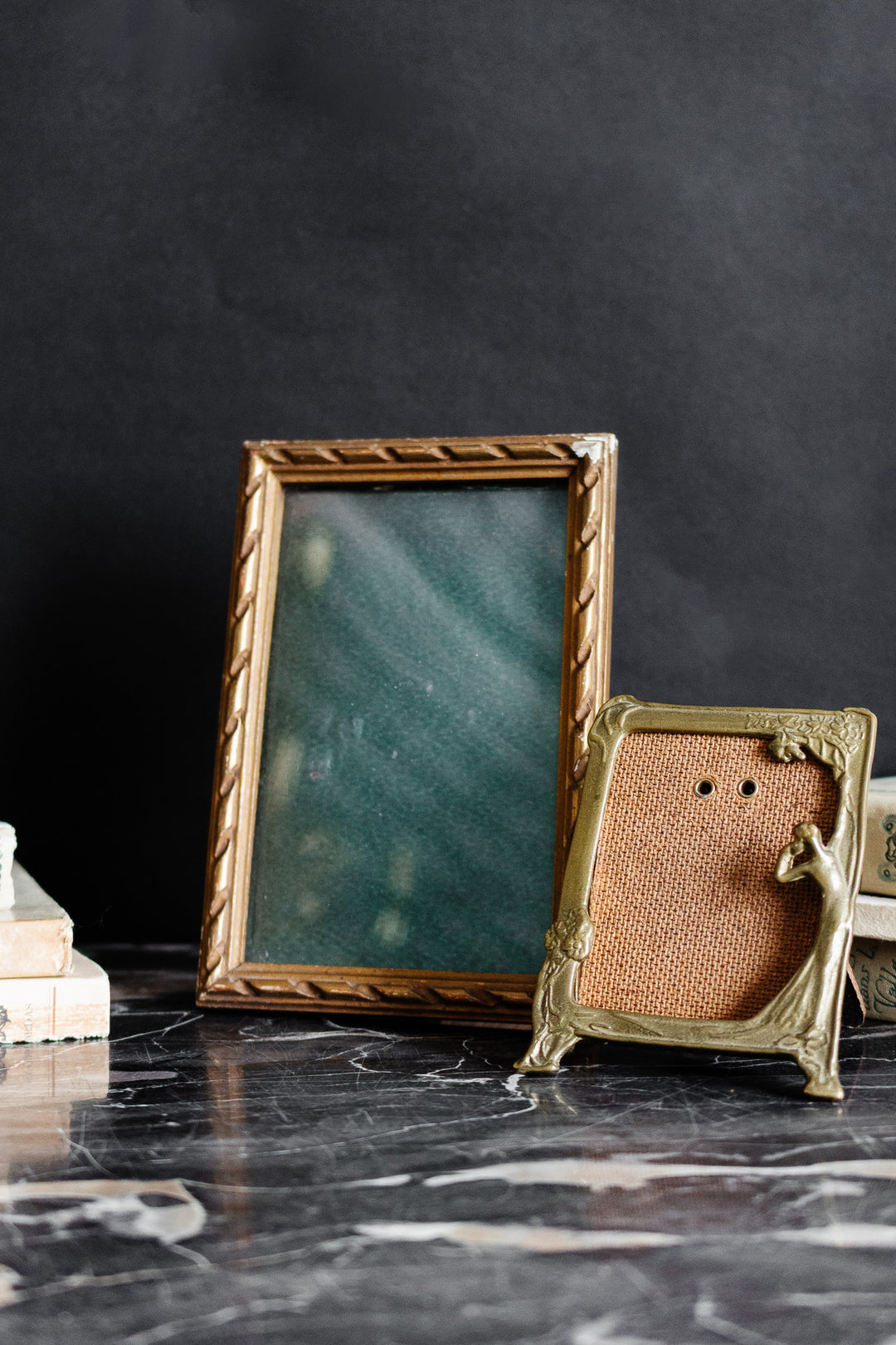 vintage french art deco brass photo frame