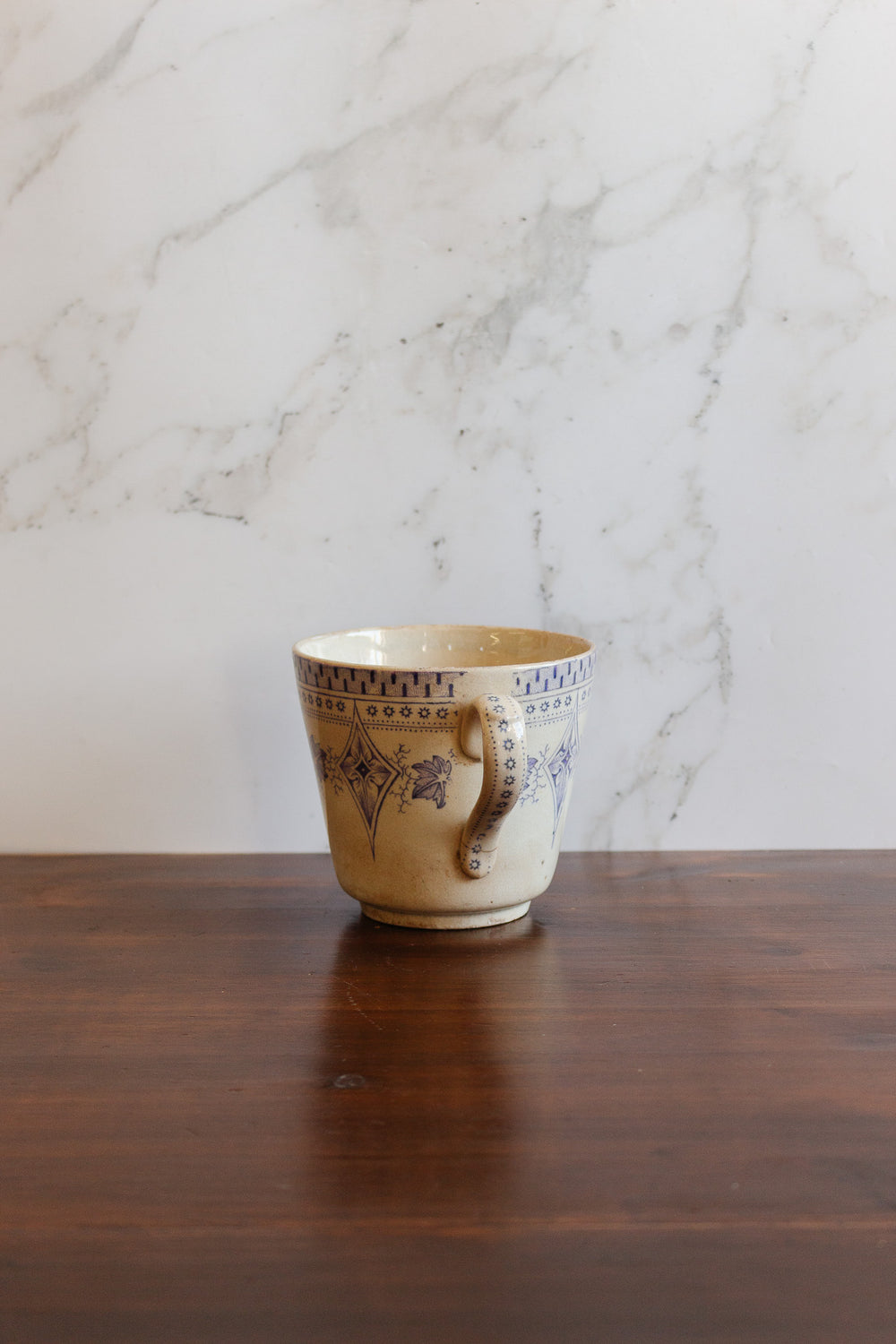 rare 1850s Choisy-le-Roi extra large antique transferware mug