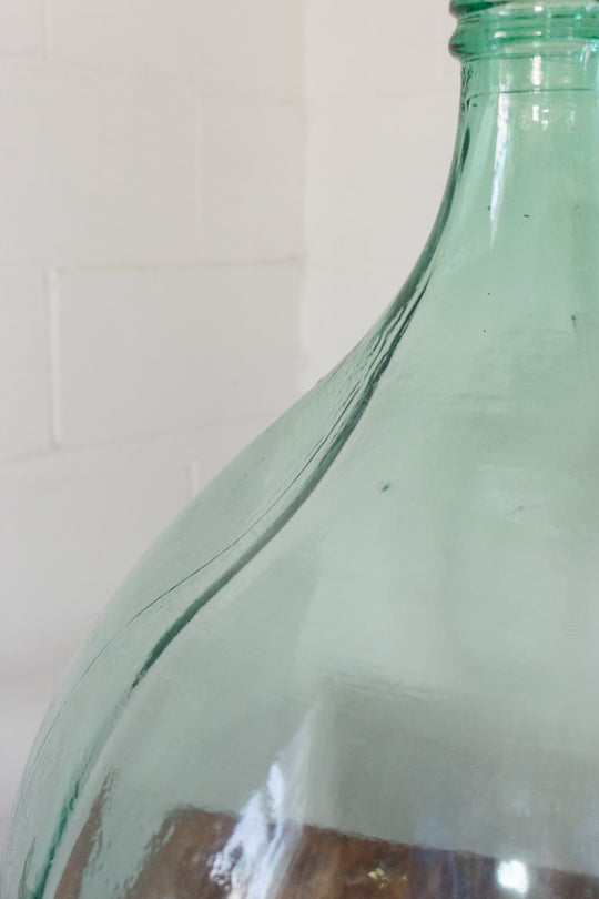 vintage french blue green demijohn