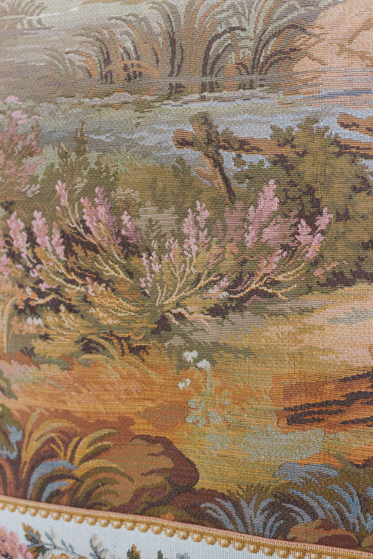 vintage french gobelins tapestry — les amours pastorales, les tapisseries d'halluin