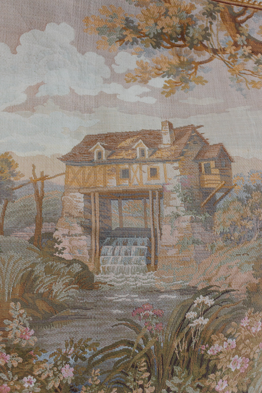 vintage french gobelins tapestry — les amours pastorales, les tapisseries d'halluin