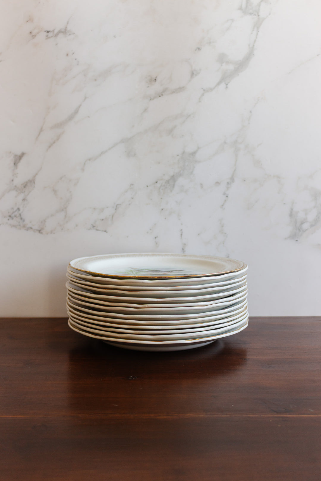 midcentury french fish plates