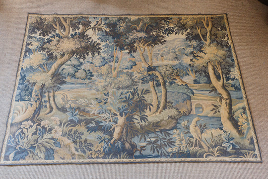 vintage french verdure tapestry panel