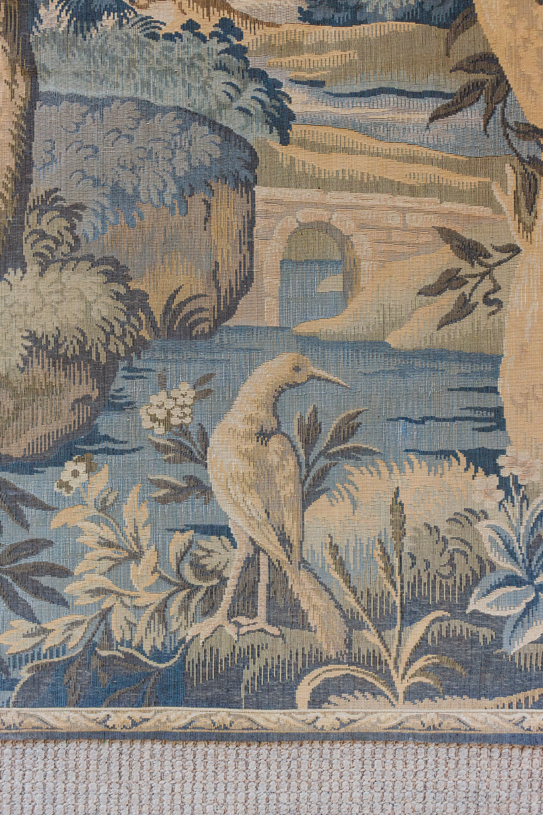 vintage french verdure tapestry panel