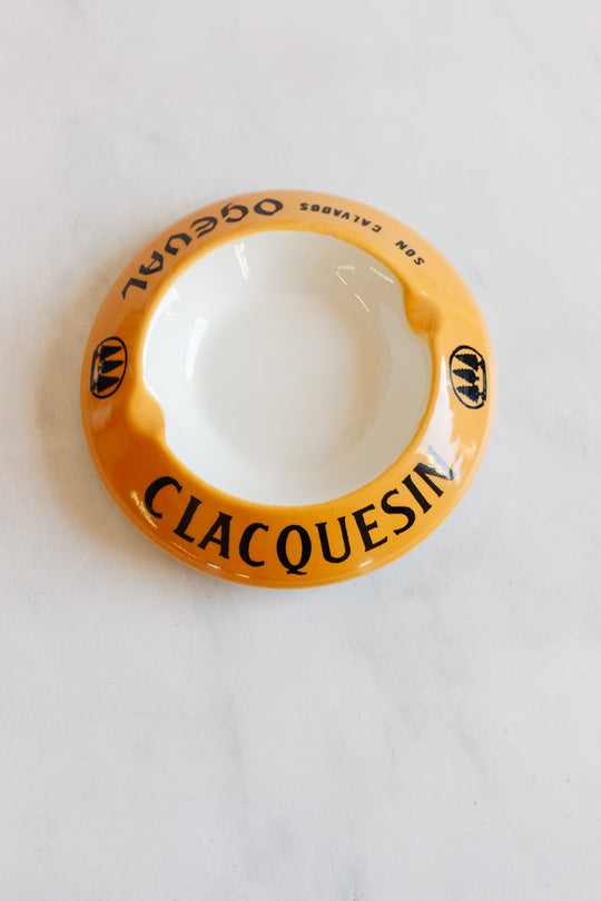 vintage french porcelain advertising claquesin ashtray