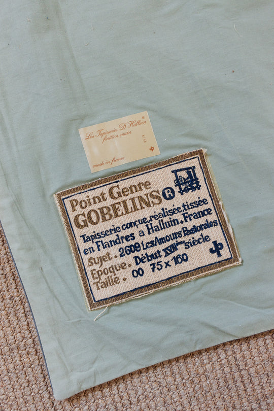 vintage french gobelins tapestry — les amours pastorales, les tapisseries d'halluin
