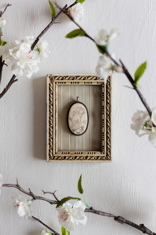 vintage french ornate hand carved wood photo frame