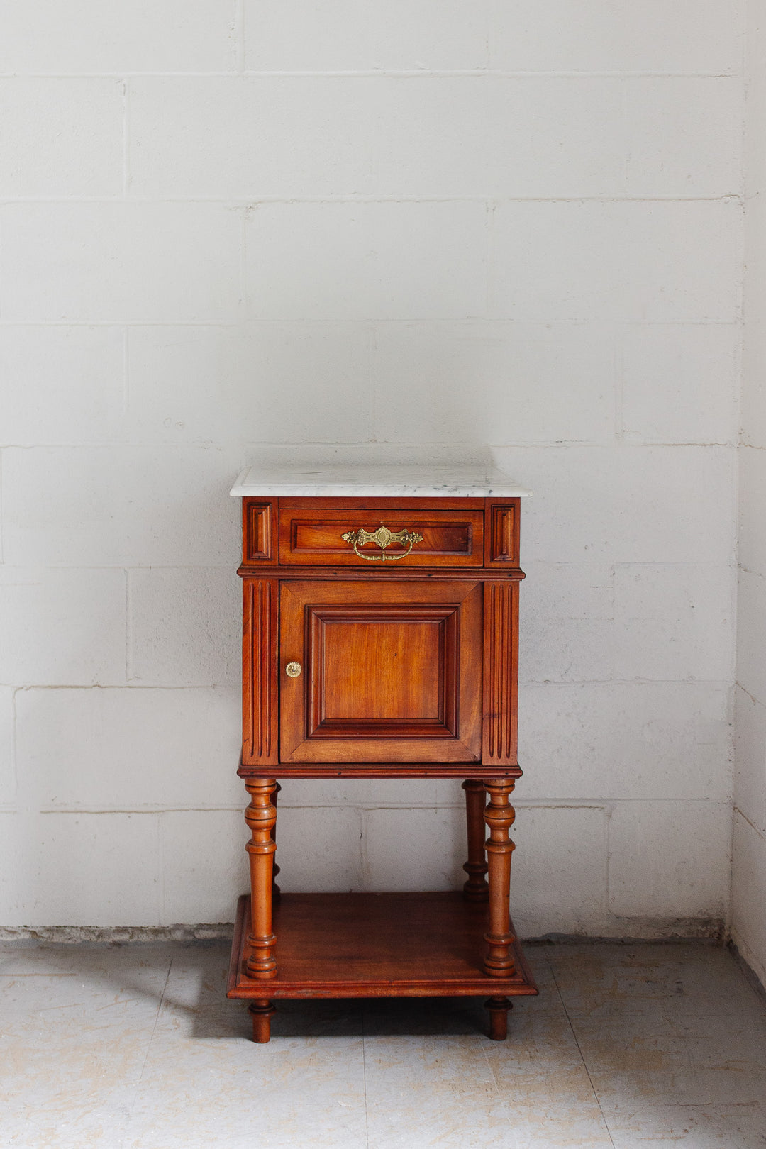 turn of the century french marble top nightstand