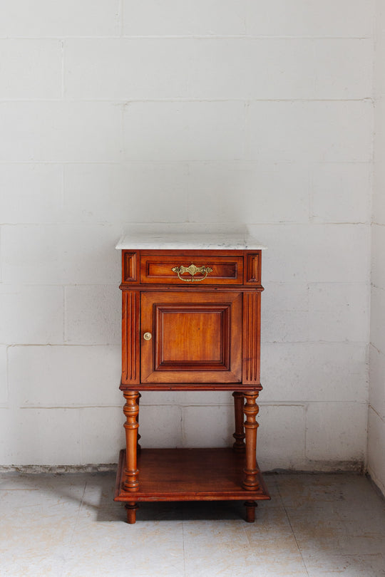 turn of the century french marble top nightstand
