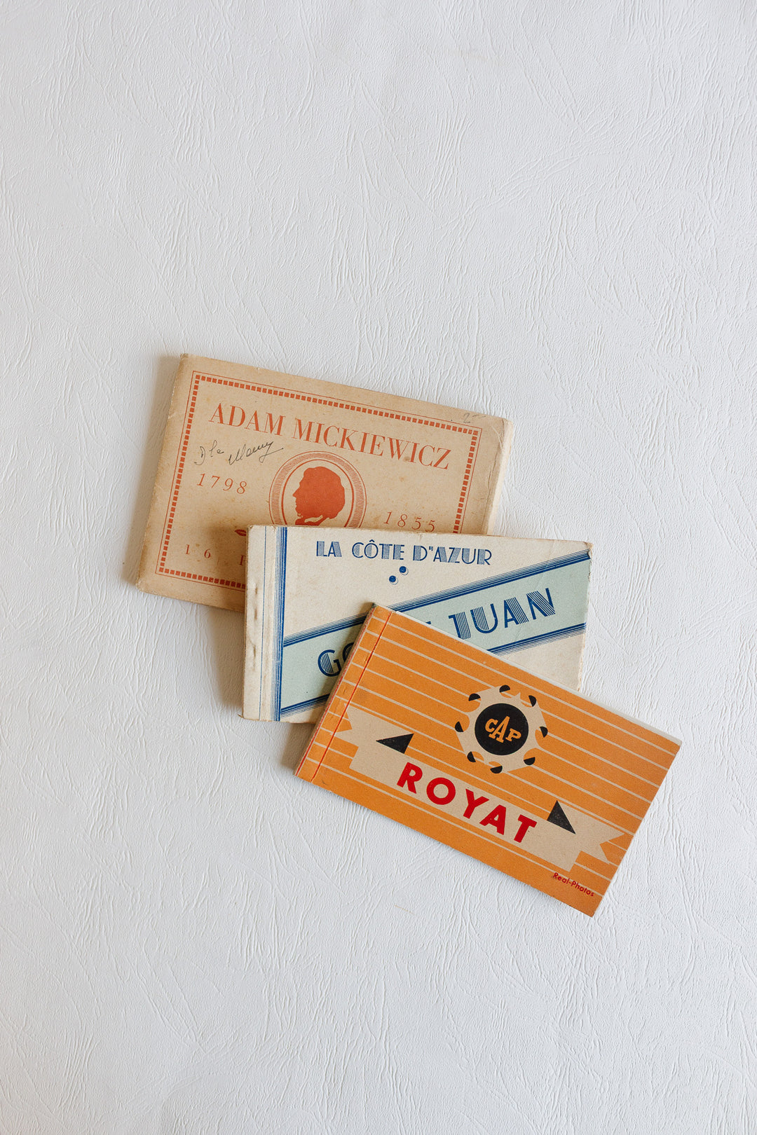 set of 3 antique french souvenir photo booklets