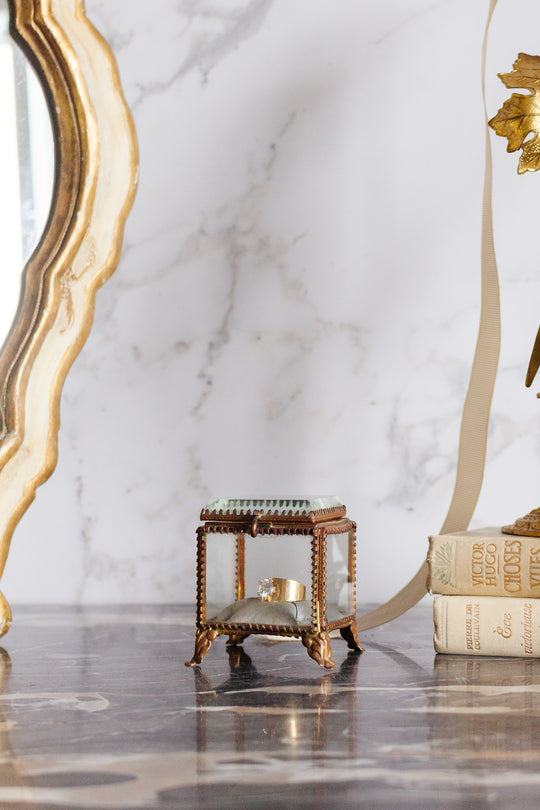 antique french glass and ormolu bijoux casket