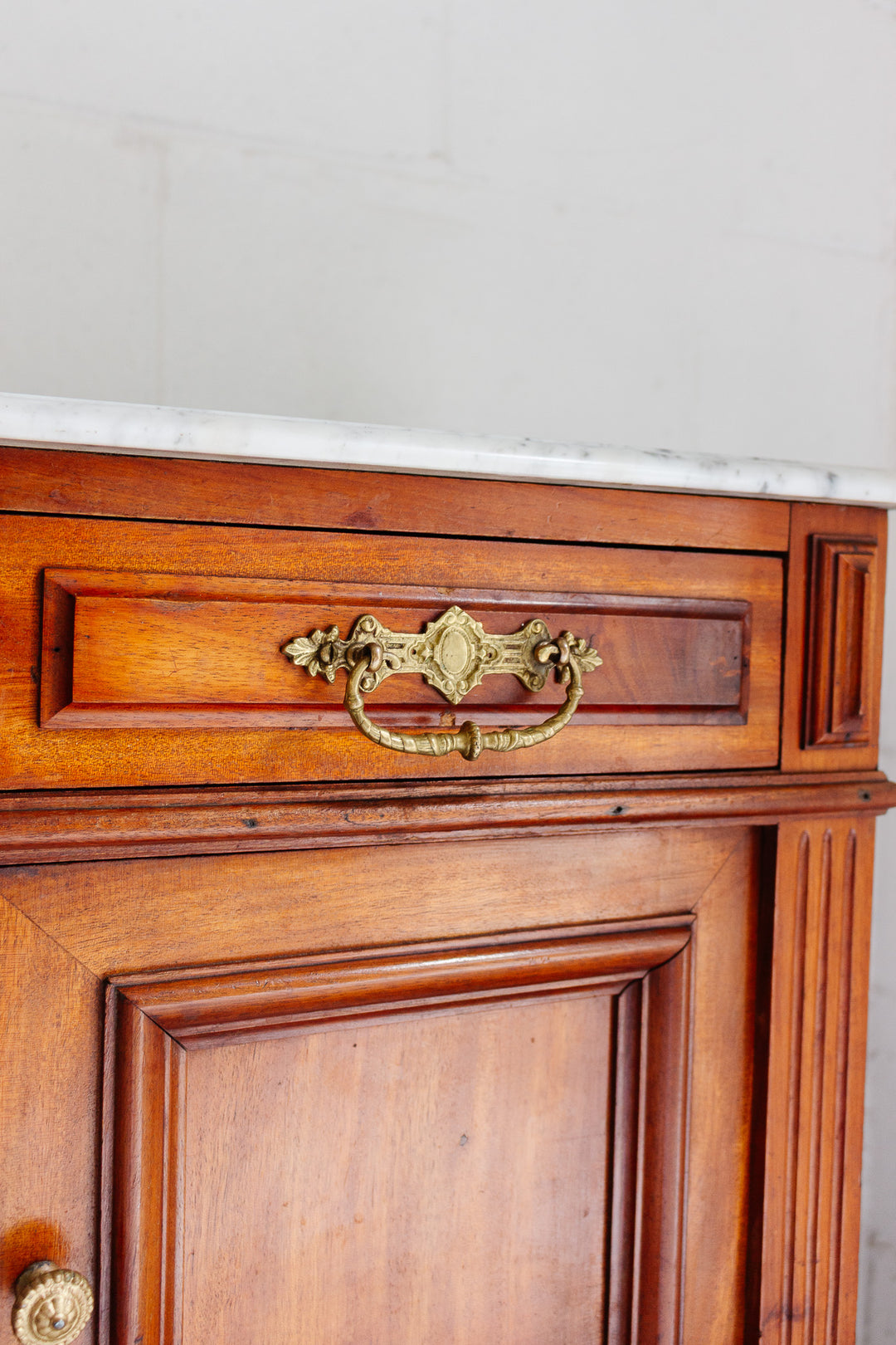 turn of the century french marble top nightstand