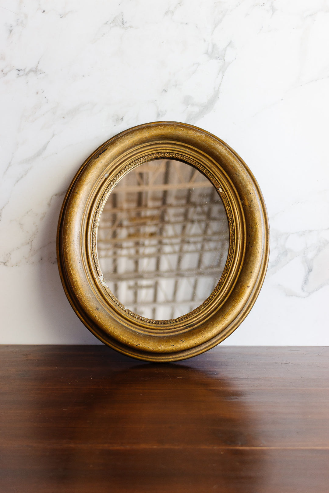 antique french gilt oval mirror