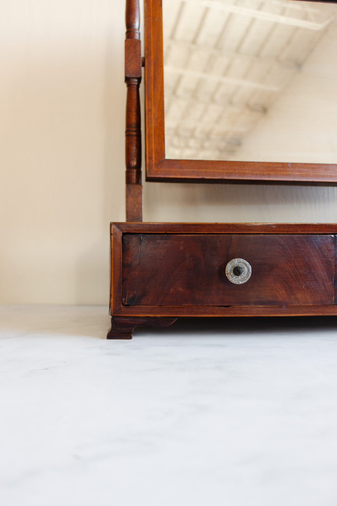19th century English Regency mahogany dressing table mirror