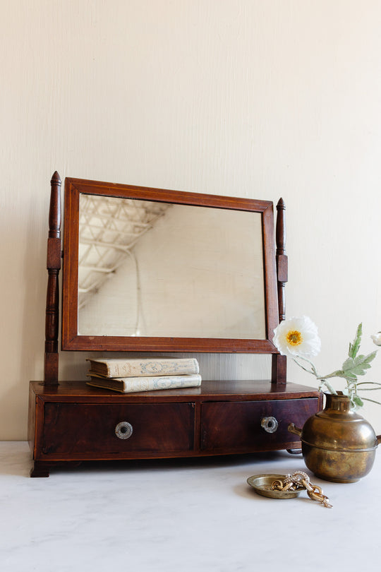 19th century English Regency mahogany dressing table mirror