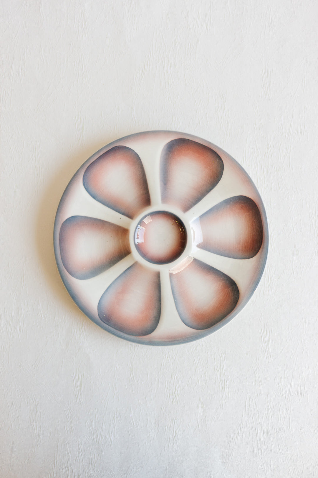 vintage french digoin sarreguemines oyster plates,  set of 6