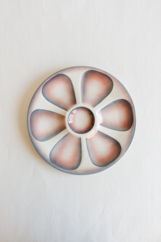 vintage french digoin sarreguemines oyster plates,  set of 6