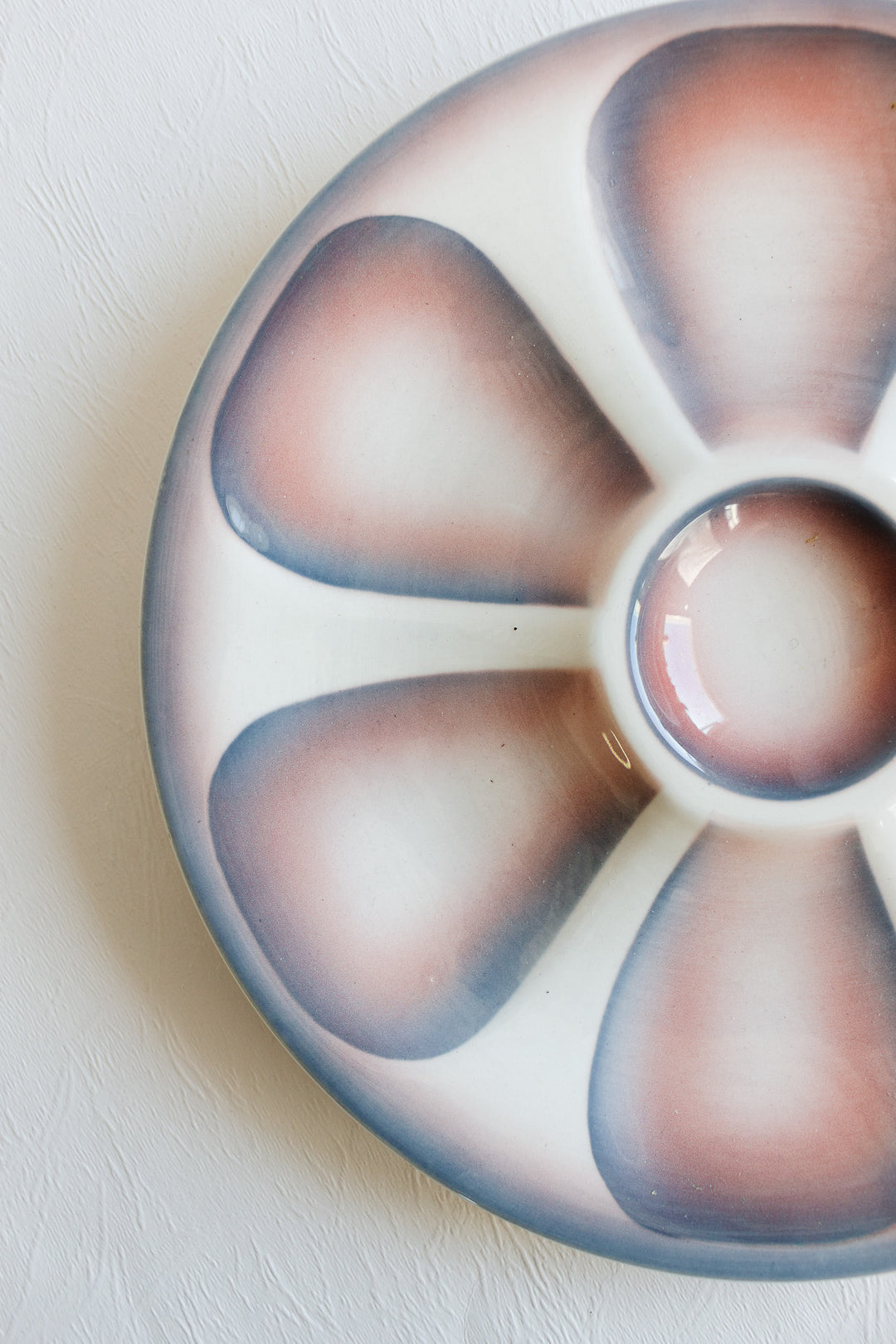 vintage french digoin sarreguemines oyster plates,  set of 6