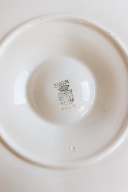 vintage french digoin sarreguemines oyster plates,  set of 6