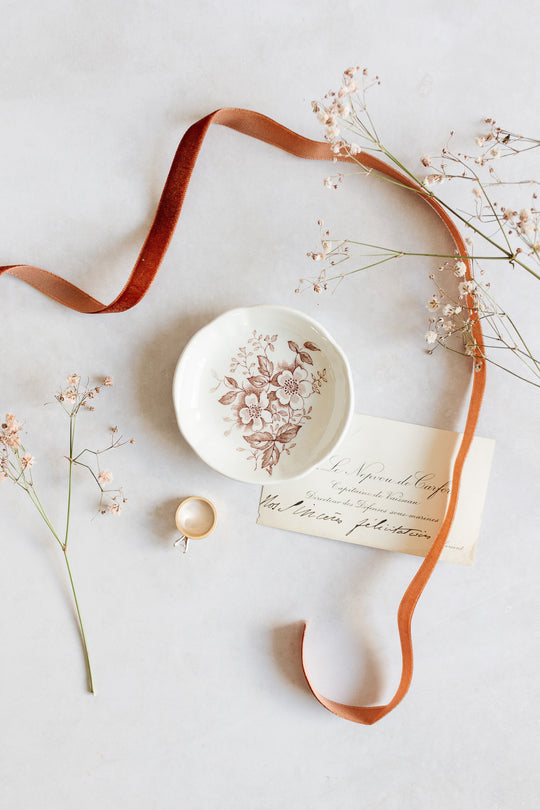 set of 3 antique F. Winkle and Co. floral trinket dishes circa 1880s