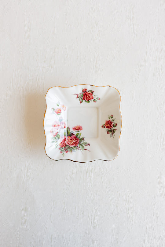 vintage royal albert "centennial rode" porcelain trinket dish