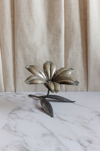 midcentury Italian brass lotus sculptural ashtray