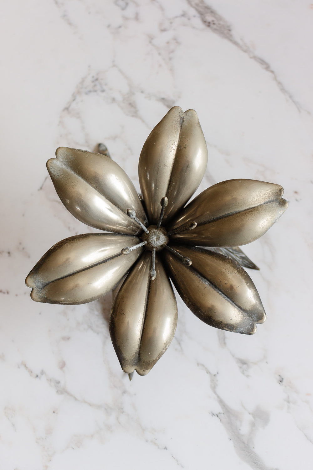 midcentury Italian brass lotus sculptural ashtray