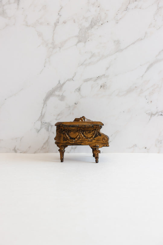 antique french gilt metal piano boîte de bijoux
