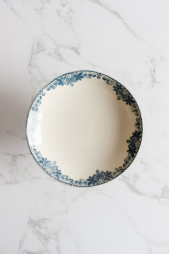 antique french longwy "tunis" compotier