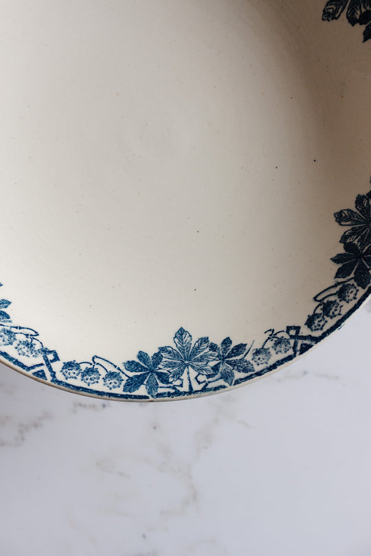 antique french longwy "tunis" compotier