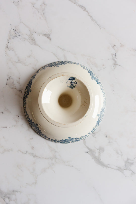 antique french longwy "tunis" compotier