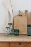 quintessentially French vintage green canning jar