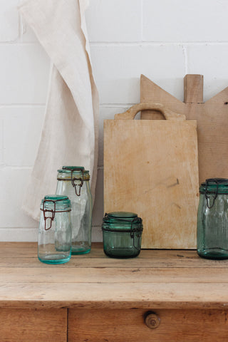 quintessentially French vintage green canning jar