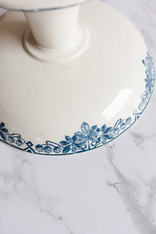 antique french longwy "tunis" compotier