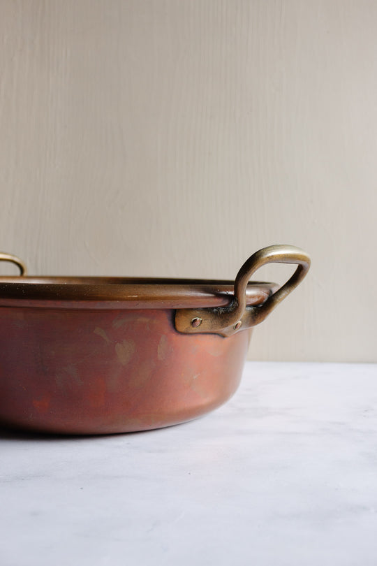 vintage french large copper jam pot